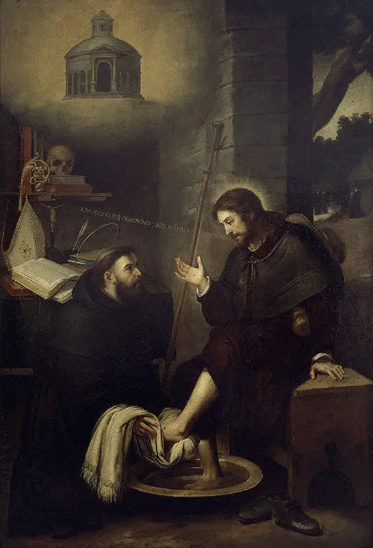 Sankt Augustin vasker Jesu føtter - Bartolomé Esteban Murillo

Source:
Saint Augustin lave les pieds du Christ - Bartolomé Esteban Murillo