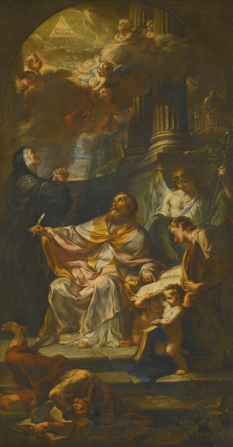 Saint Augustin triumferer over kjetteri - Francesco Solimena
