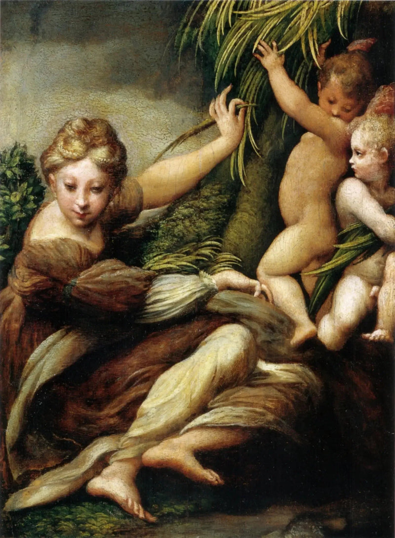 Saint med to engler - Parmigianino
