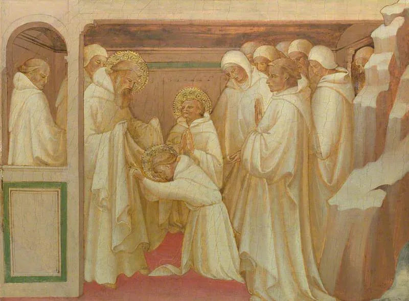 Saint Benoît som godkjenner helgener i Ordenen - Lorenzo Monaco