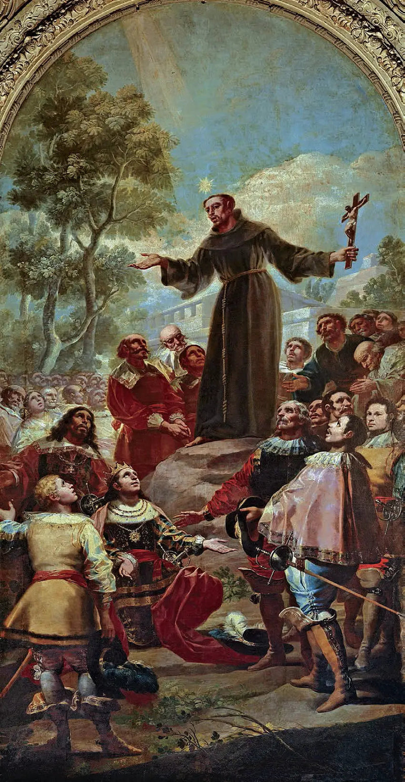 Sankt Bernardin av Siena preker foran Alfonse V av Aragón - Francisco de Goya