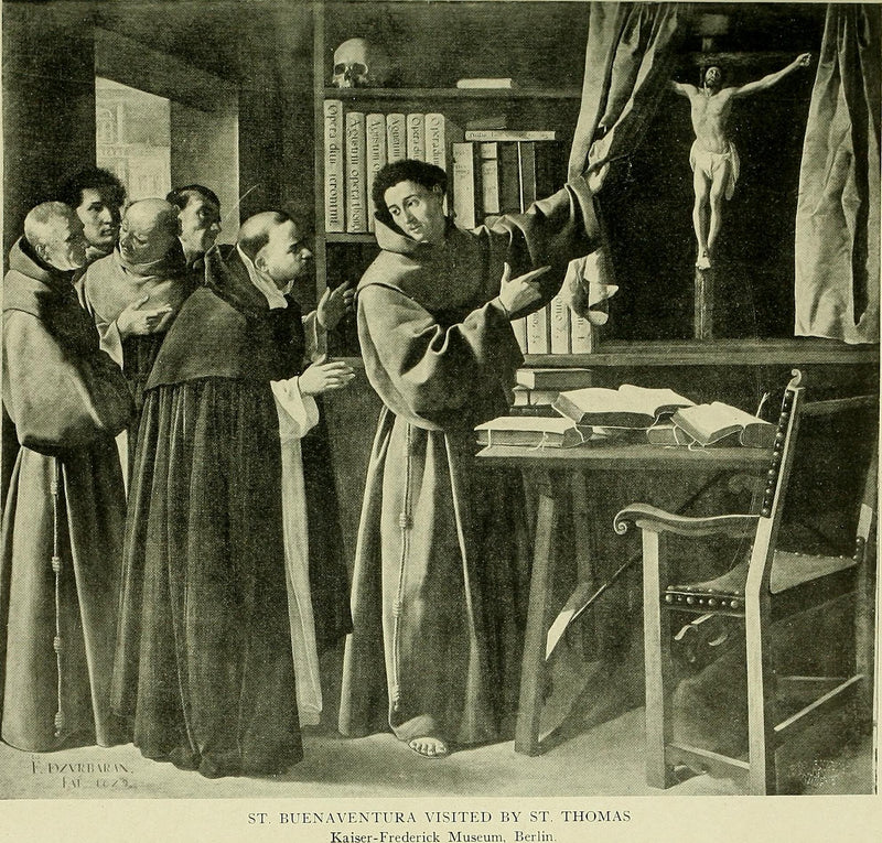 Saint Bonaventura og Thomas Aquinas foran korset - Francisco de Zurbarán