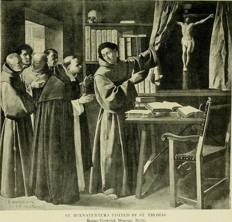 Saint Bonaventura og Thomas Aquinas foran korset - Francisco de Zurbarán