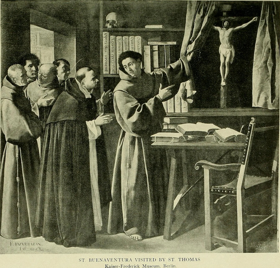 Saint Bonaventura og Thomas Aquinas foran korset - Francisco de Zurbarán