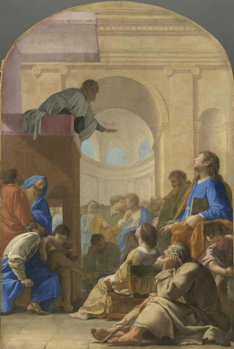 Saint Bruno deltar på prekenen til Raymond Diocres - Eustache Le Sueur