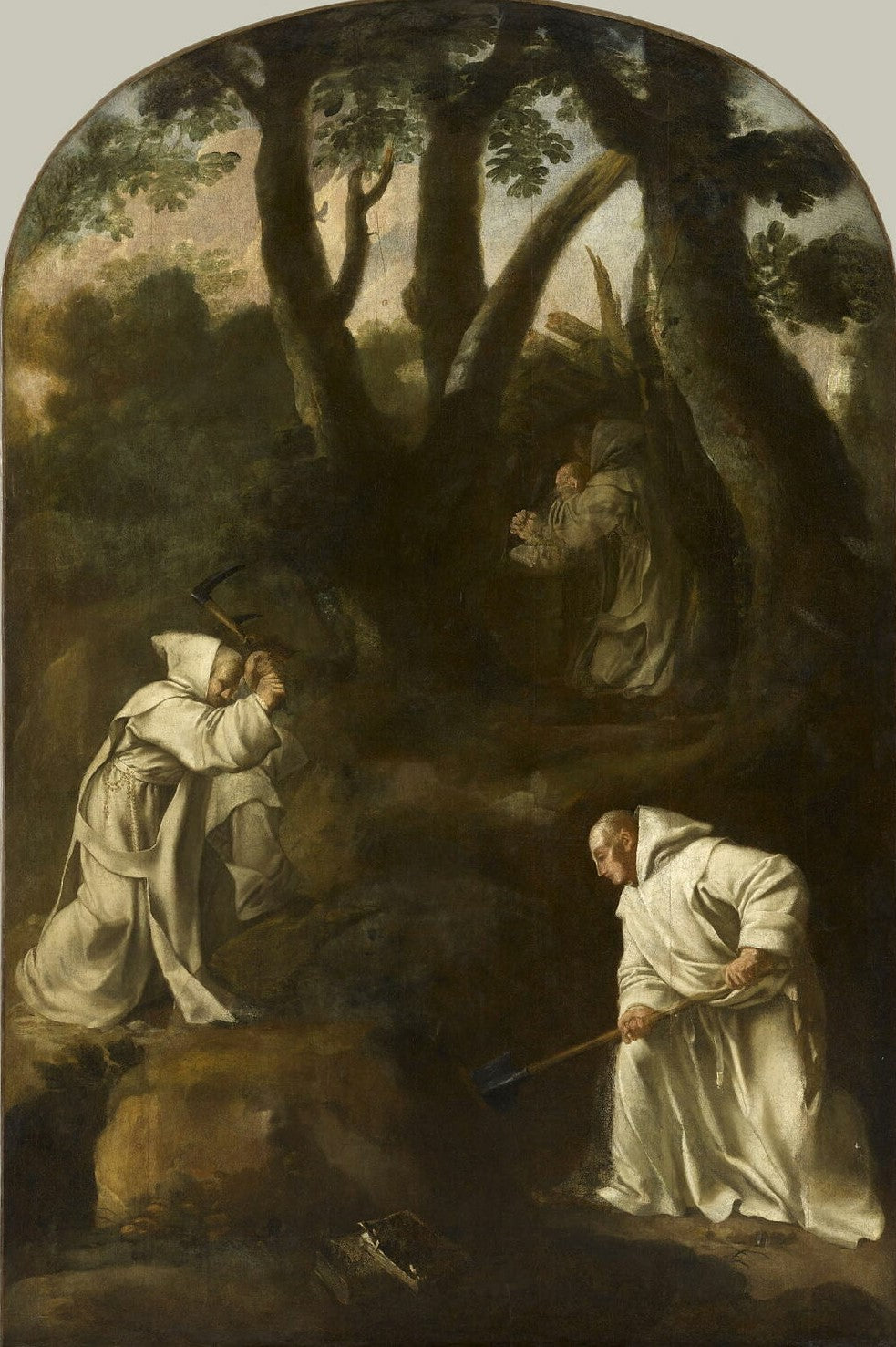 Saint Bruno en prière dans son oratoire - Eustache Le Sueur image 1 tableau peint à l’huile sur toile
