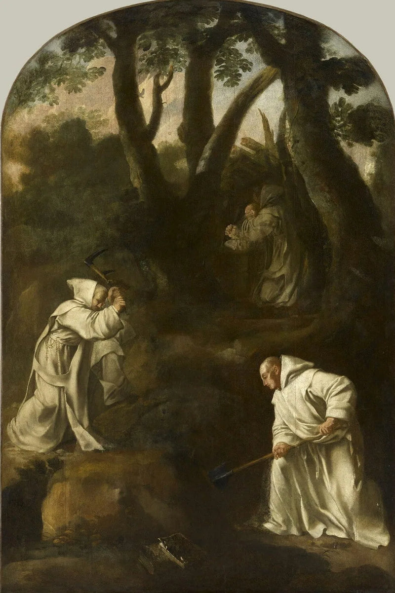 Saint Bruno i bønn i sitt oratorium - Eustache Le Sueur