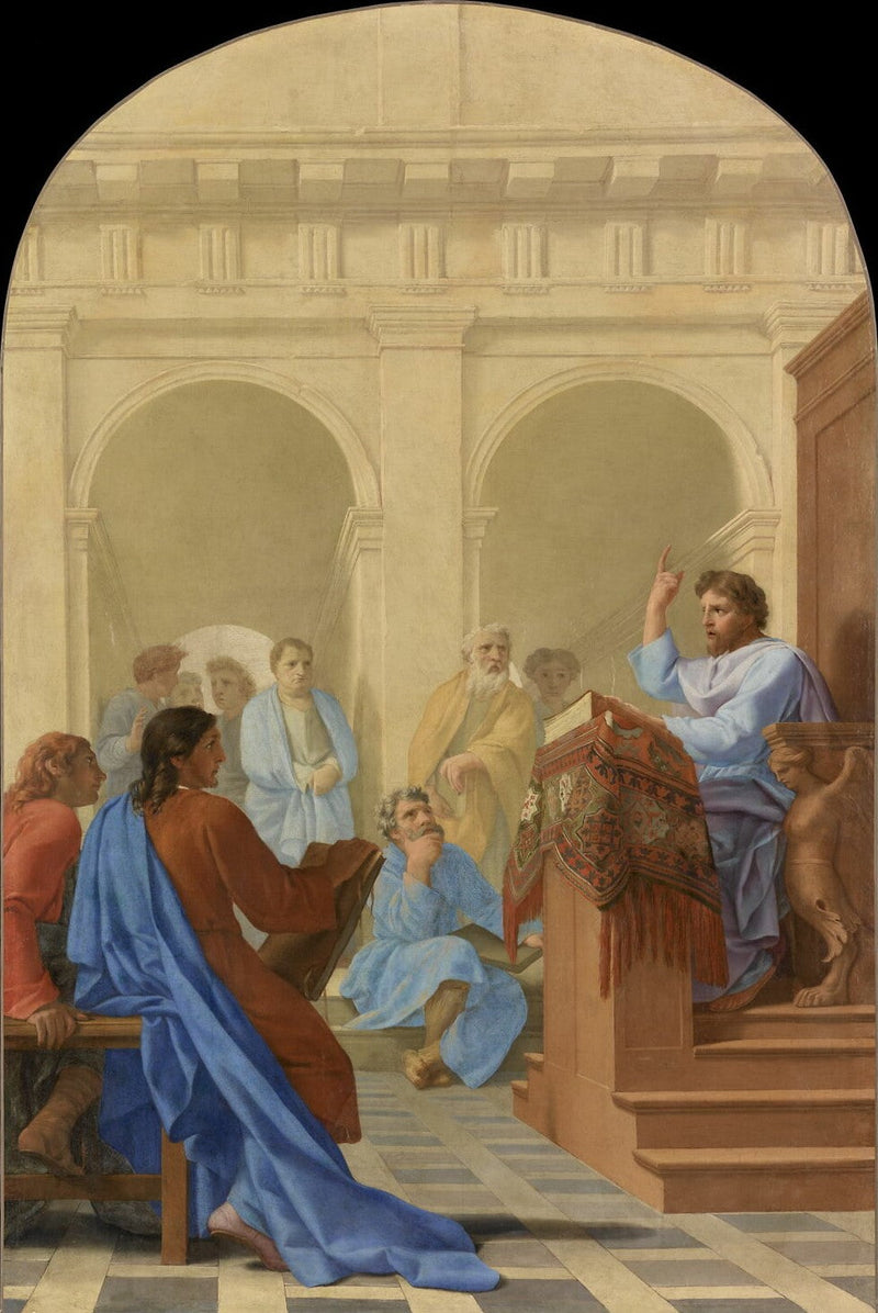 Saint Bruno underviser i teologi ved skolene i Reims - Eustache Le Sueur