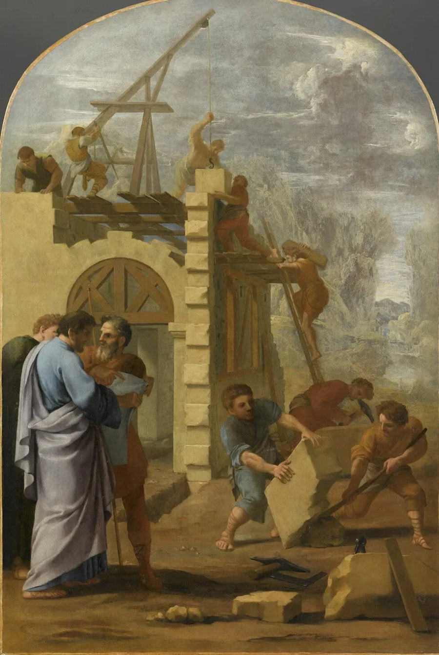 Saint Bruno bygger klosteret - Eustache Le Sueur