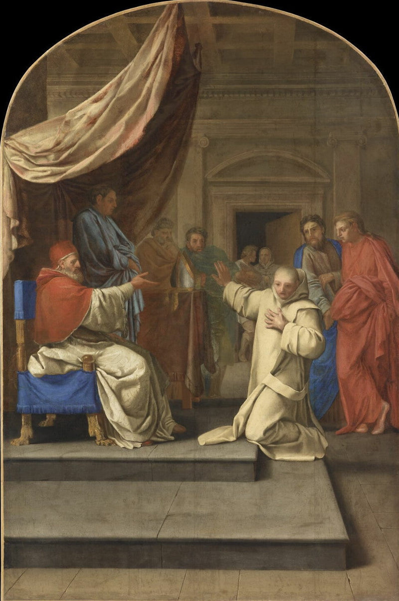 Saint Bruno avviser erkebispedømmet Reggio som Urbain II tilbyr ham - Eustache Le Sueur