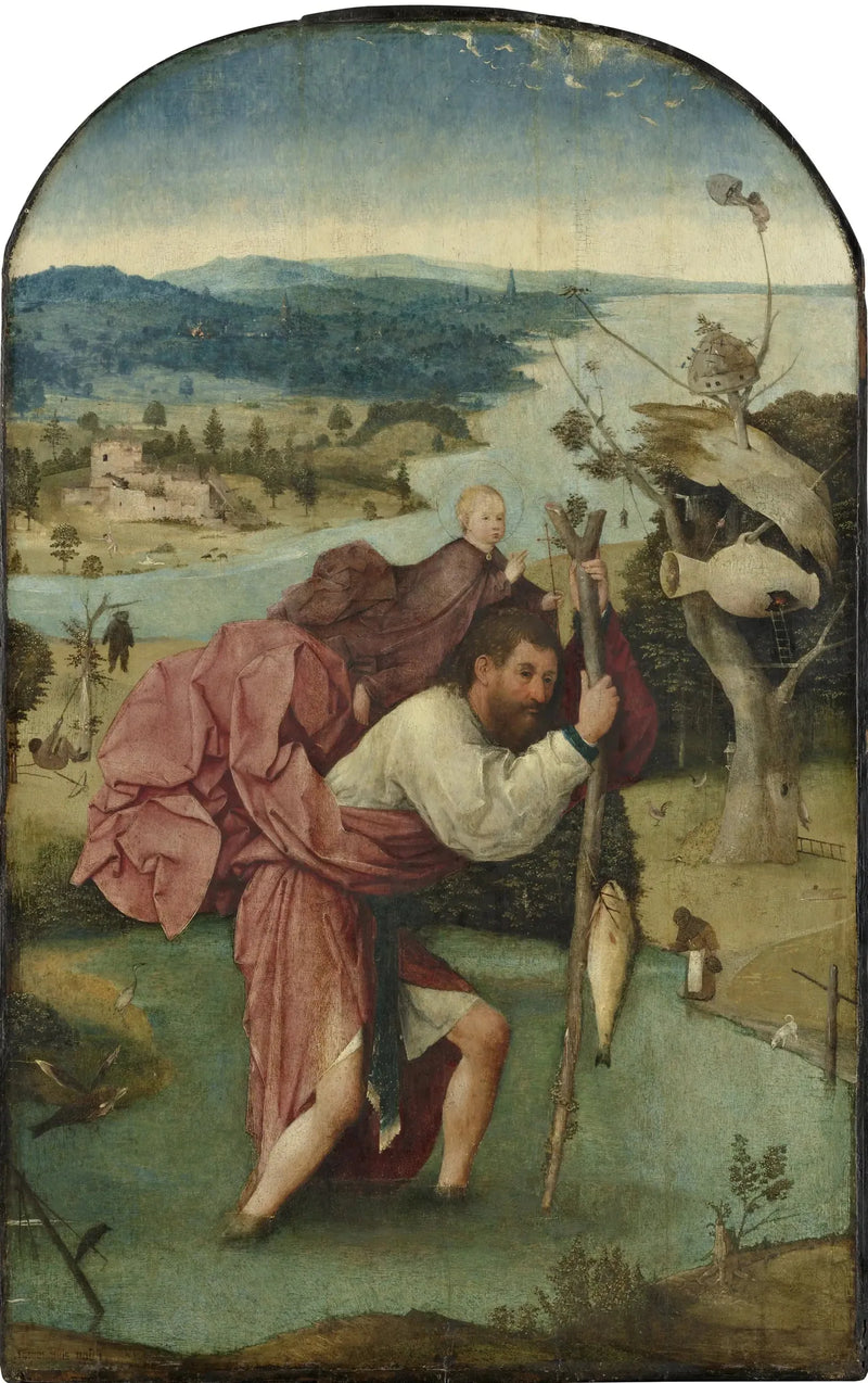 Saint Christophe bærende på Jesusbarnet - Hieronymus Bosch