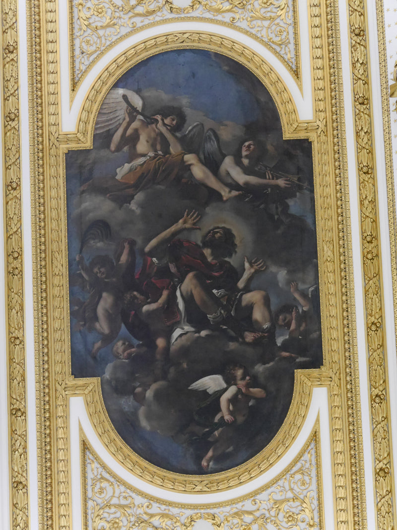 Saint Chrysogone ført til himmelen av engler - Guercino