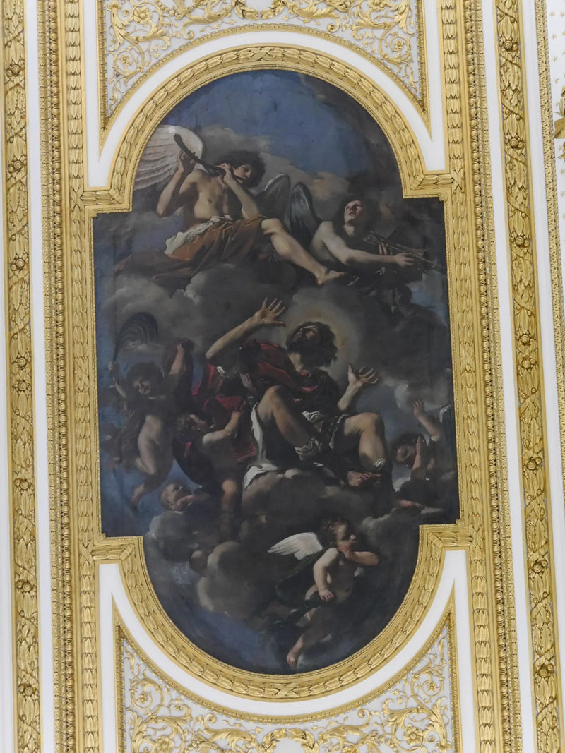 Saint Chrysogone ført til himmelen av engler - Guercino