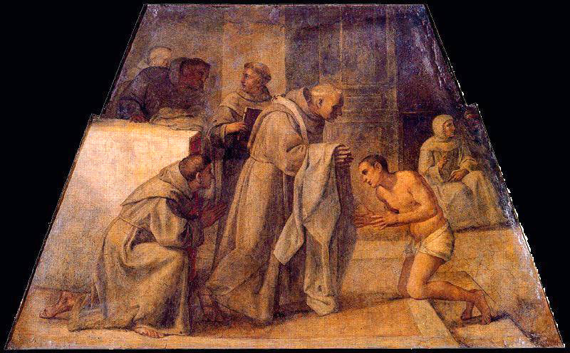 Saint Didaque fra Alcalá mottar franciskansk kappe - Annibale Carracci