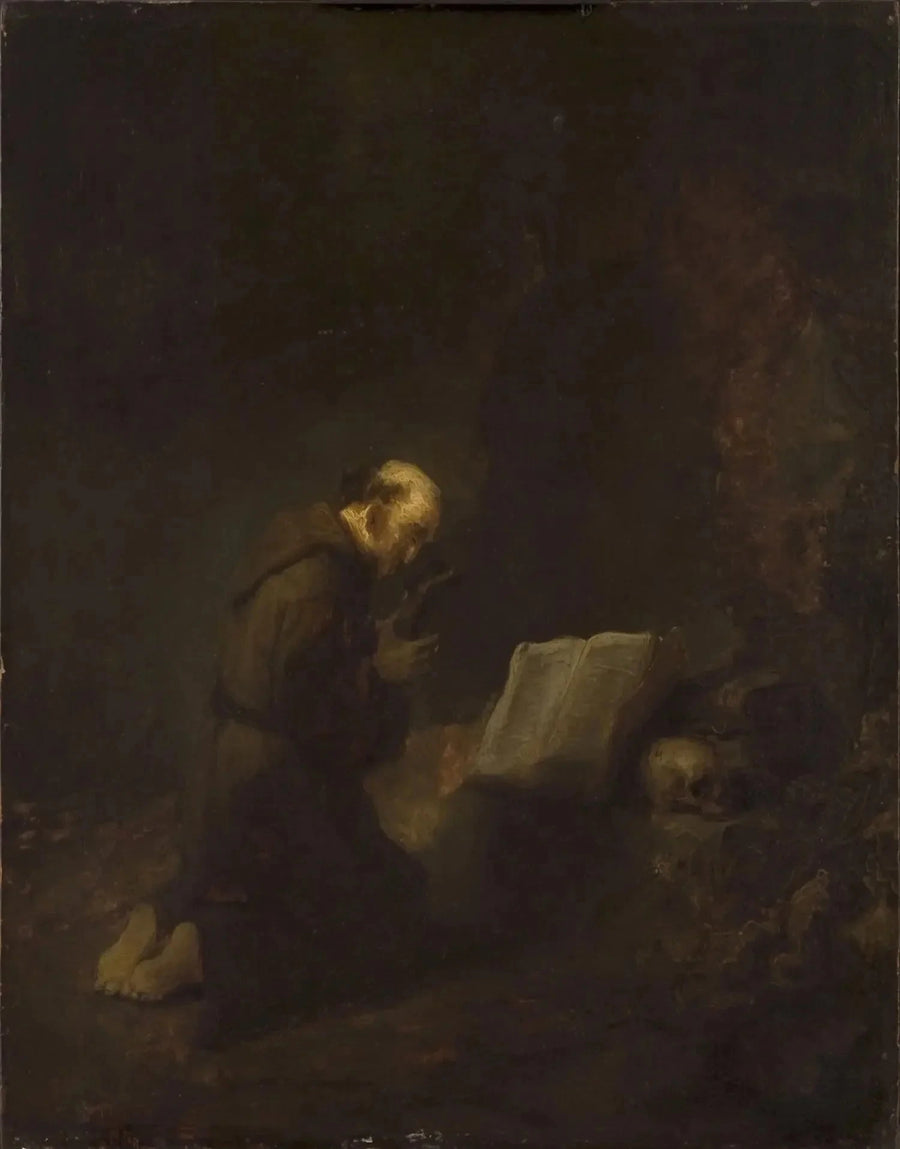 St. Frans av Assisi i bønn - Rembrandt