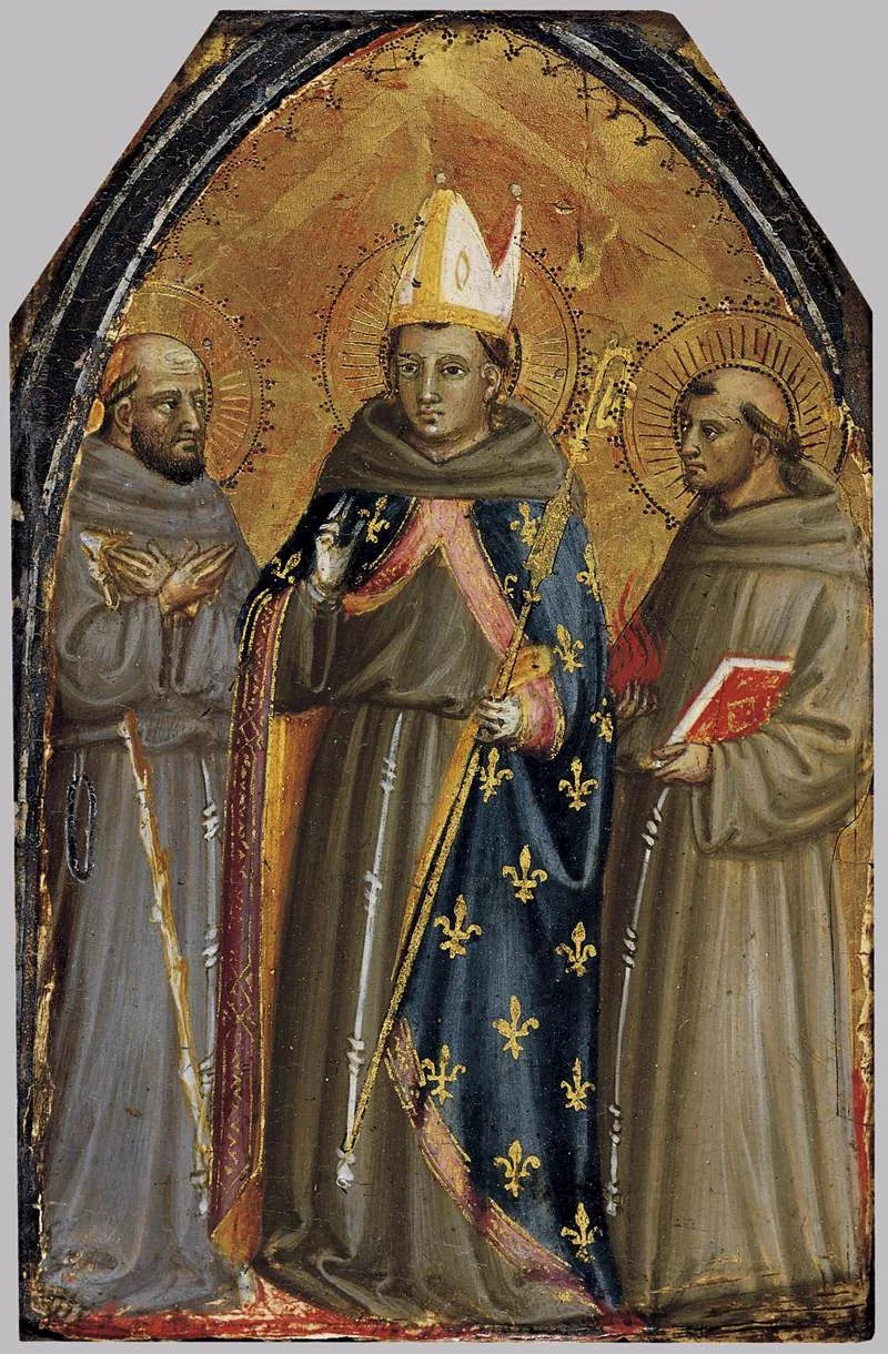 Saint Frans av Assisi, Saint Louis av Toulouse og Saint Antoine av Padova - Bicci di Lorenzo