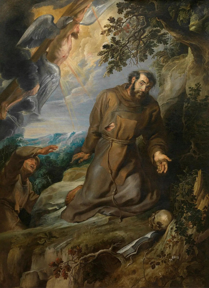 Saint François d'Assise mottar stigmata - Peter Paul Rubens