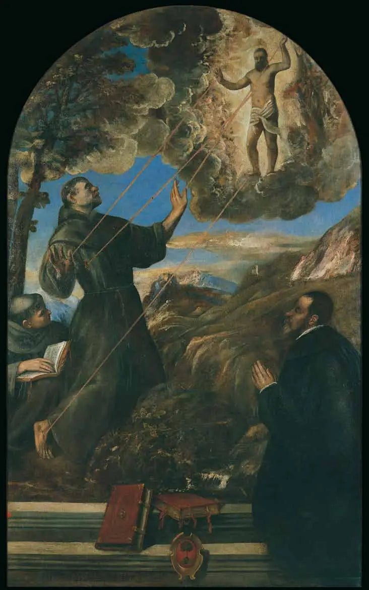 Saint François d'Assise mottar stigmata - Titian