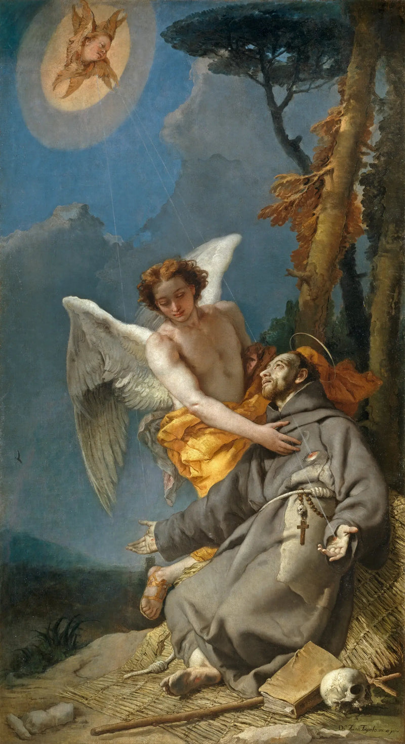 Saint François d'Assise mottar stigmata - Giovanni Battista Tiepolo