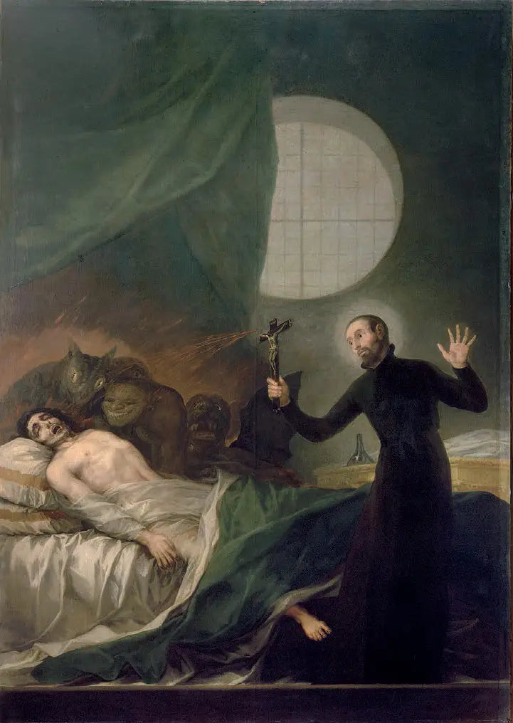 Sankt Frans av Borgia og den ubotelige døende - Francisco de Goya