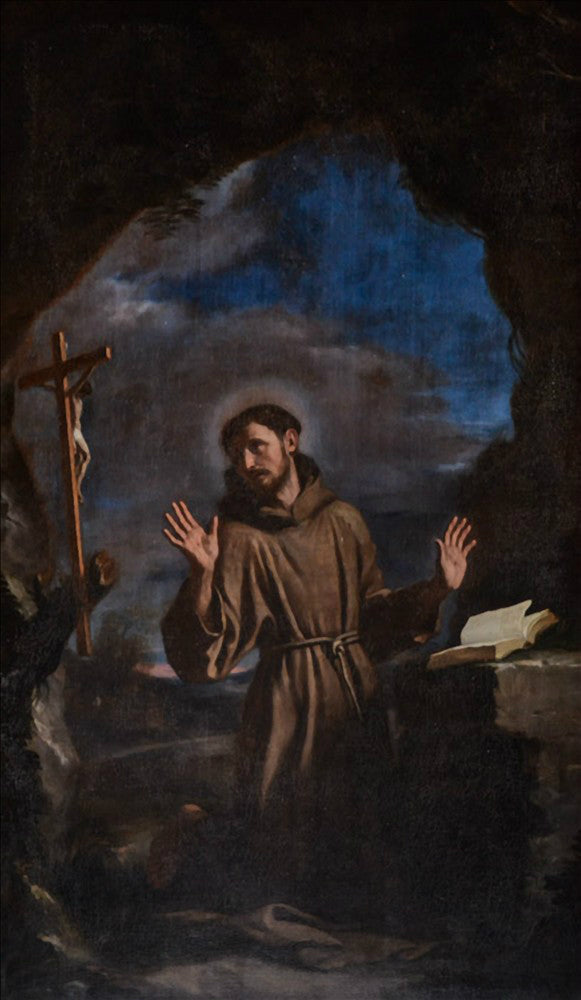 Saint François i tilbedelse av korset - Guercino