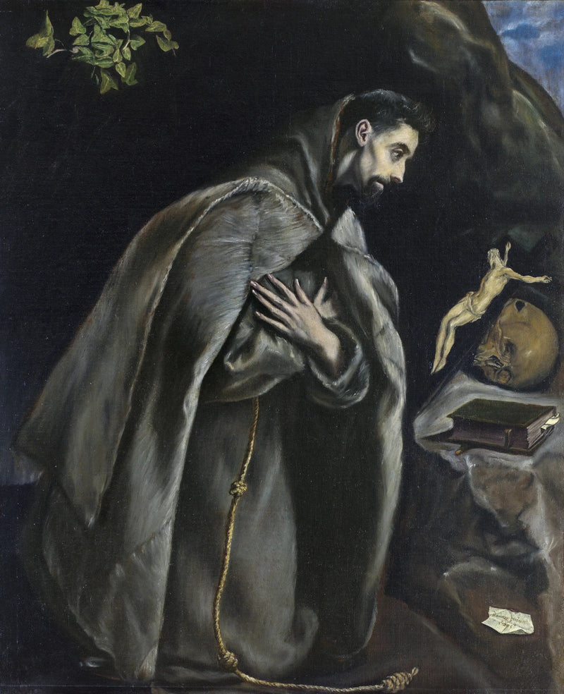 Saint François i bønn foran korset - El Greco