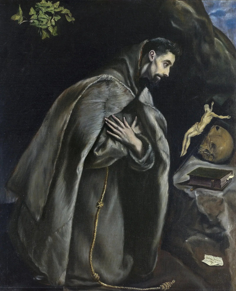 Saint François i bønn foran korset - El Greco