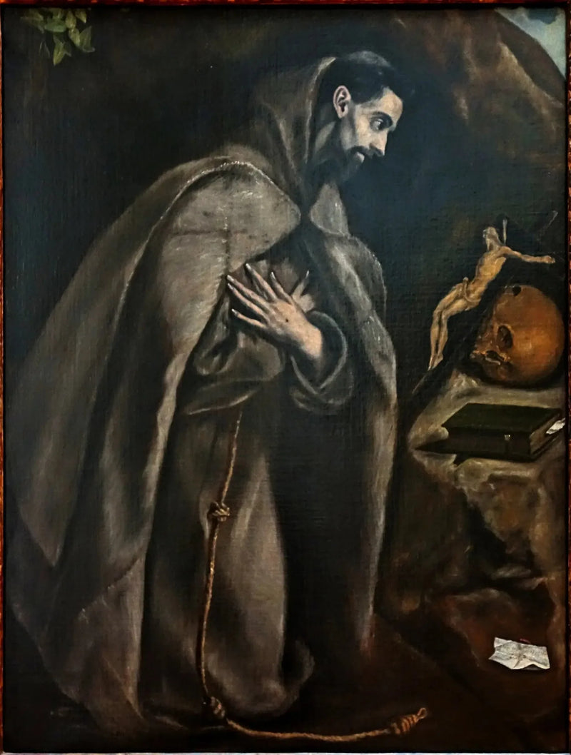 Saint François i bønn foran korset - El Greco