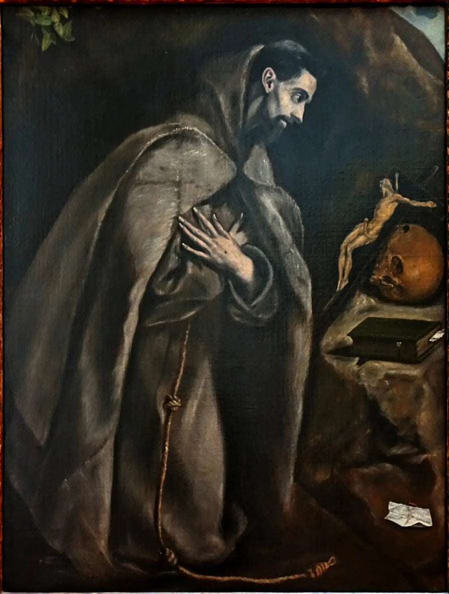 Saint François i bønn foran korset - El Greco