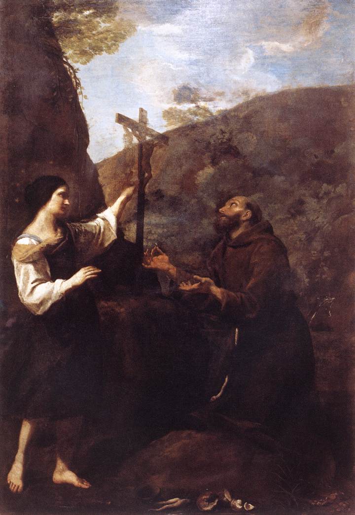 Saint François gifter seg med fattigdommen - Andrea Sacchi