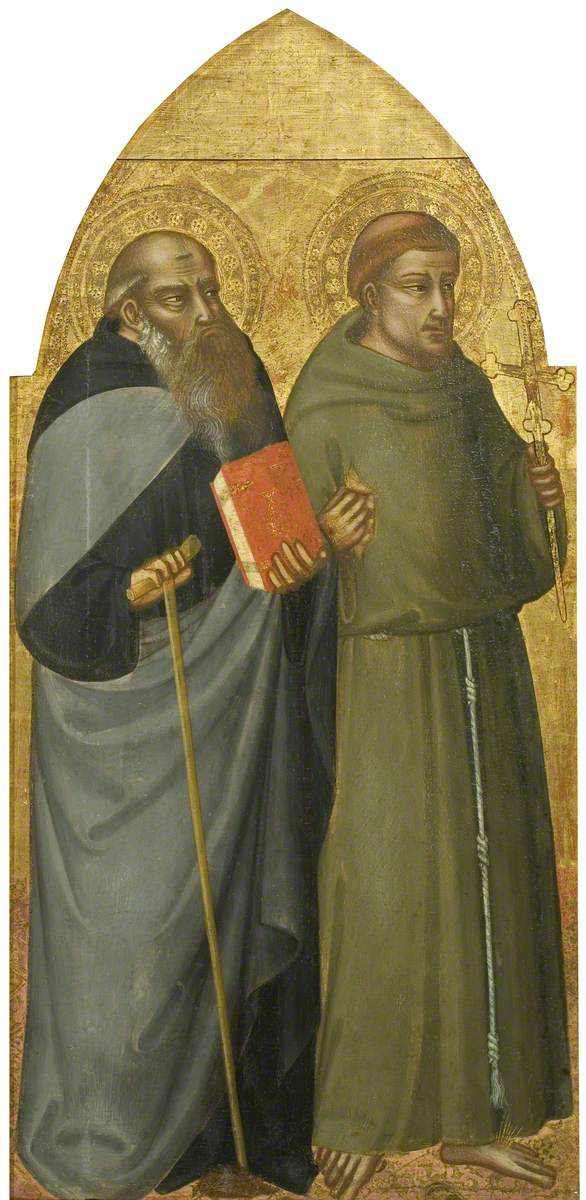 Saint François og Saint Antoine Abbed - Bicci di Lorenzo