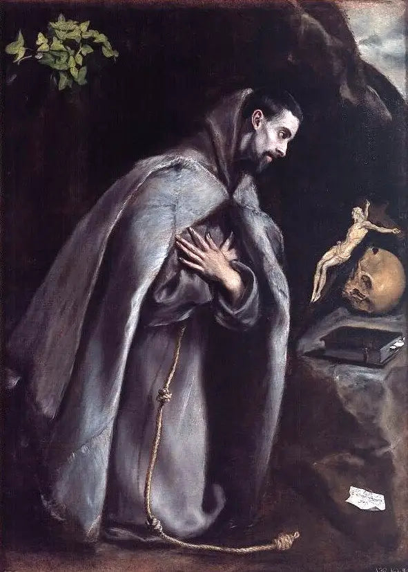 Saint François mediterende på knærne - El Greco