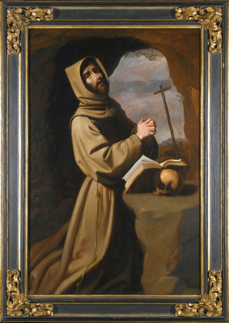 Saint François ber i en hule - Francisco de Zurbarán