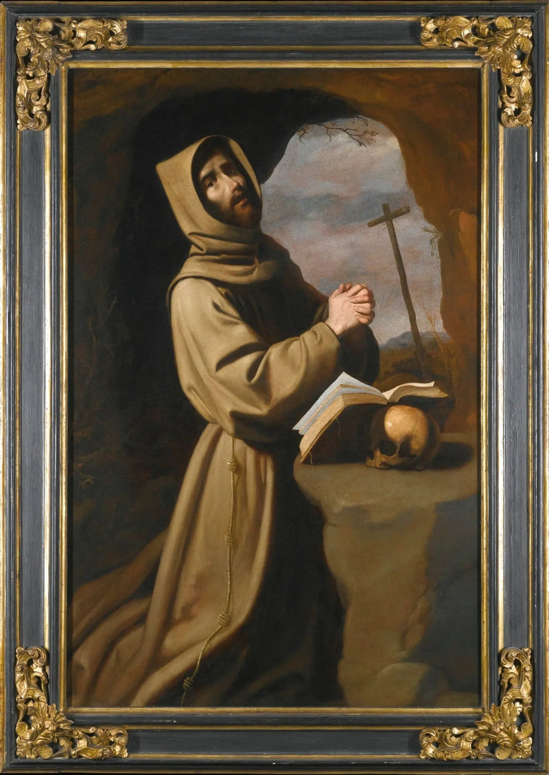 Saint François ber i en hule - Francisco de Zurbarán