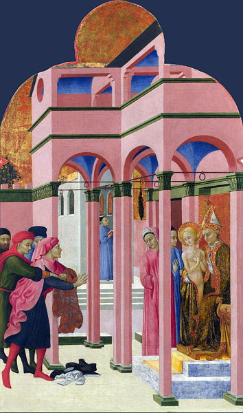 Saint François gir opp sin jordiske far - Stefano di Giovanni (Sassetta)