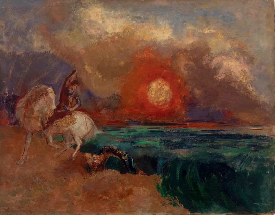 Saint Georg og Dragen (Saint Georg og Dragen) - Odilon Redon