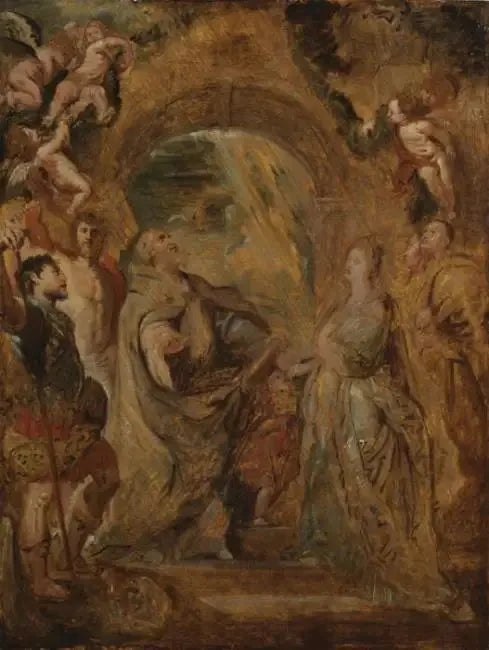 Saint Gregor den Store med helgener Maur og Papien, og helgen Domitilla med helgener Nereus og Achilleus - Peter Paul Rubens