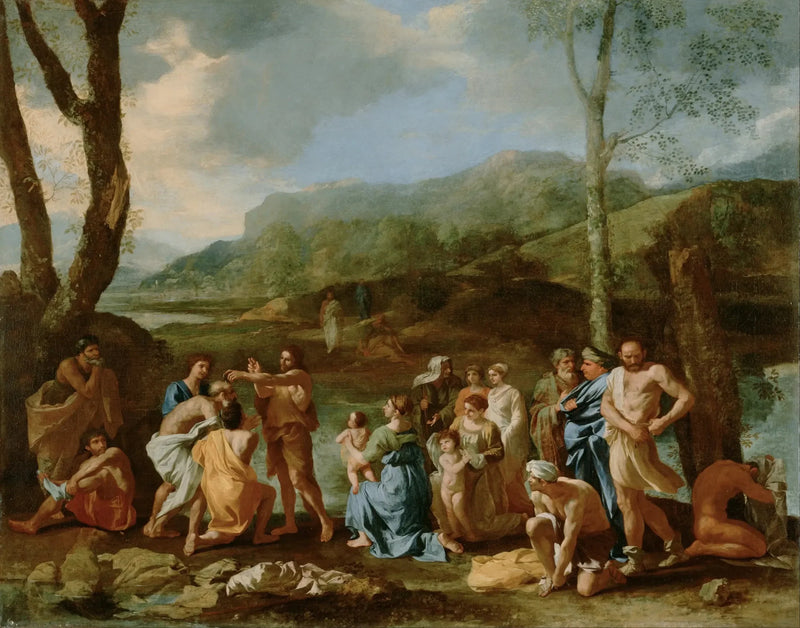 Saint Jean døper i Jordan - Nicolas Poussin