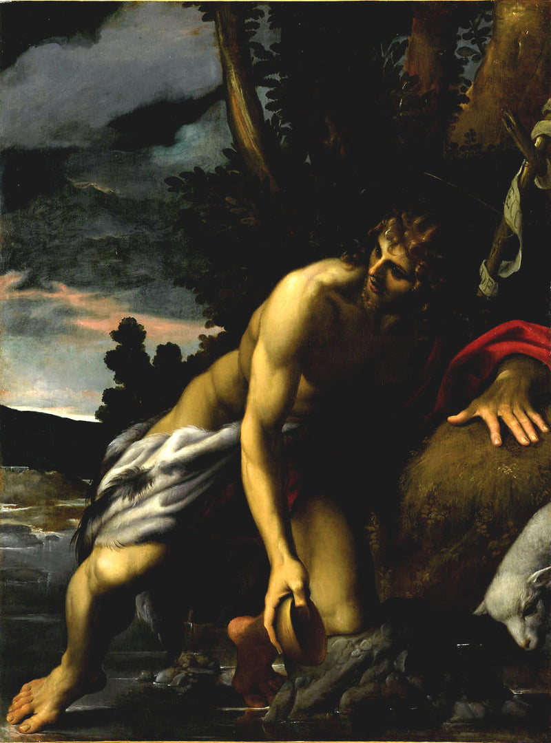 Saint Jean Døperen ved kilden - Ludovico Carracci