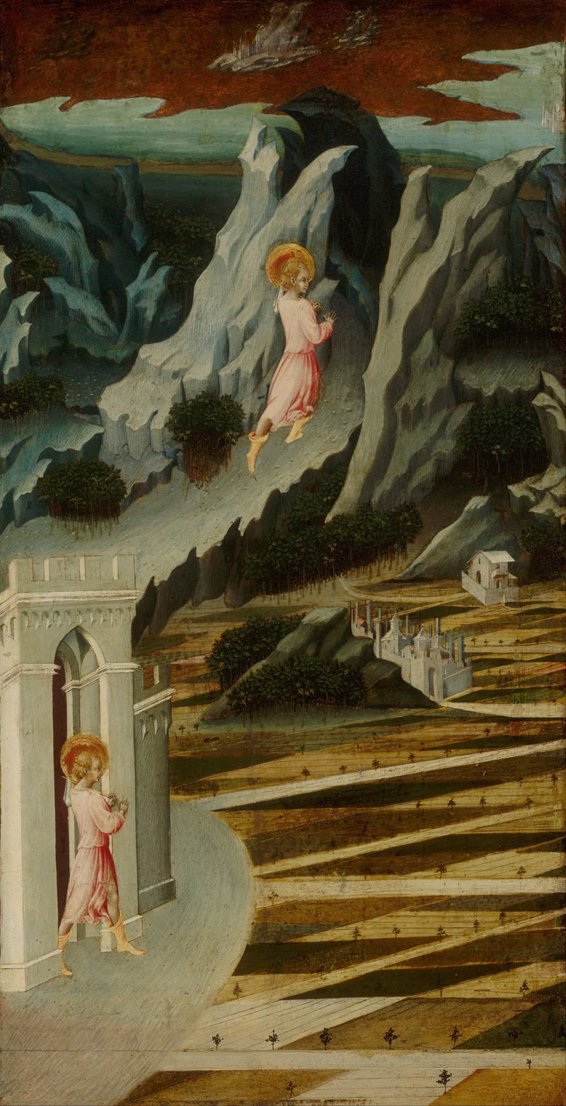 Saint Jean-Baptiste som går inn i ørkenen - Giovanni di Paolo
