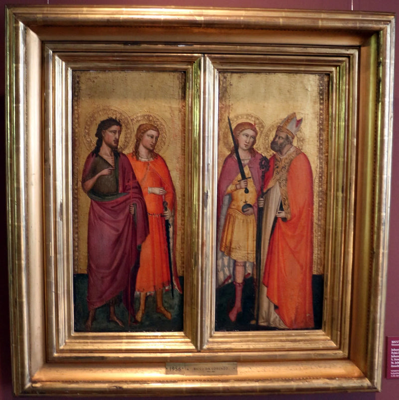 Saint Johannes Døperen og helgenene Julian, Zénobe og Michel - Bicci di Lorenzo