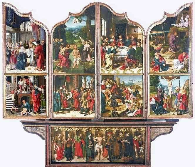 Saint-Jean-Baptiste og Saint Renaud (detalj). - Joos van Cleve
