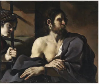 Saint Jean-Baptiste besøkt i fengsel av Salomé - Guercino
