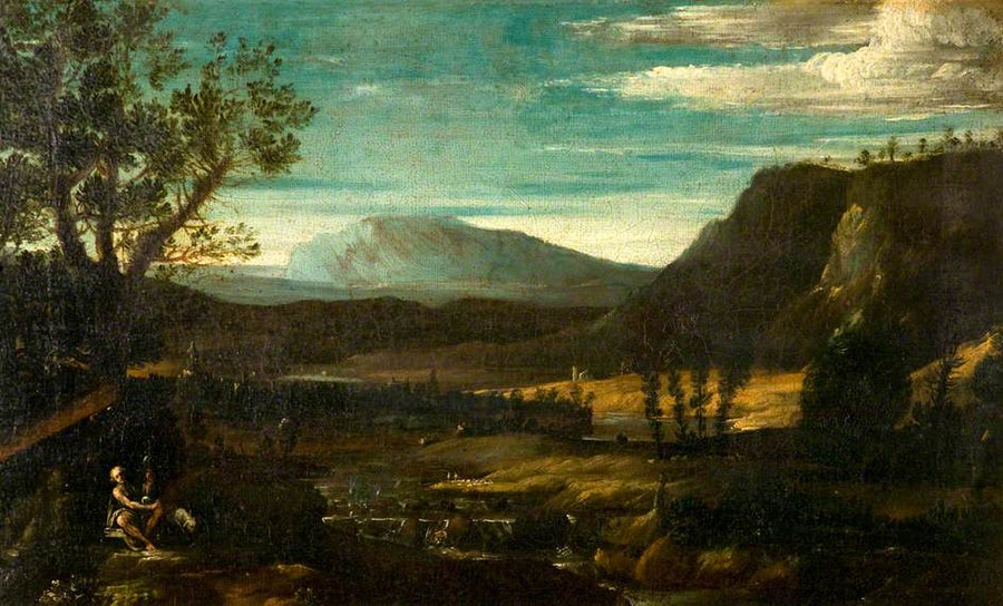 Saint Jean i et fjellandskap - Domenichino