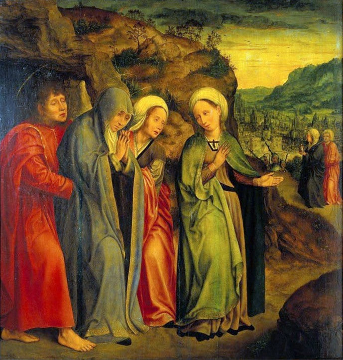 Saint Jean og kvinnene ved Kristi grav - Quentin Metsys