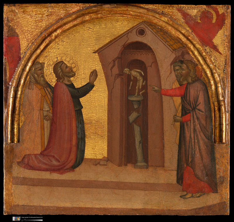 Saint Jean Evangelisten forårsaker kollapsen av et hedensk tempel - Francescuccio Ghissi