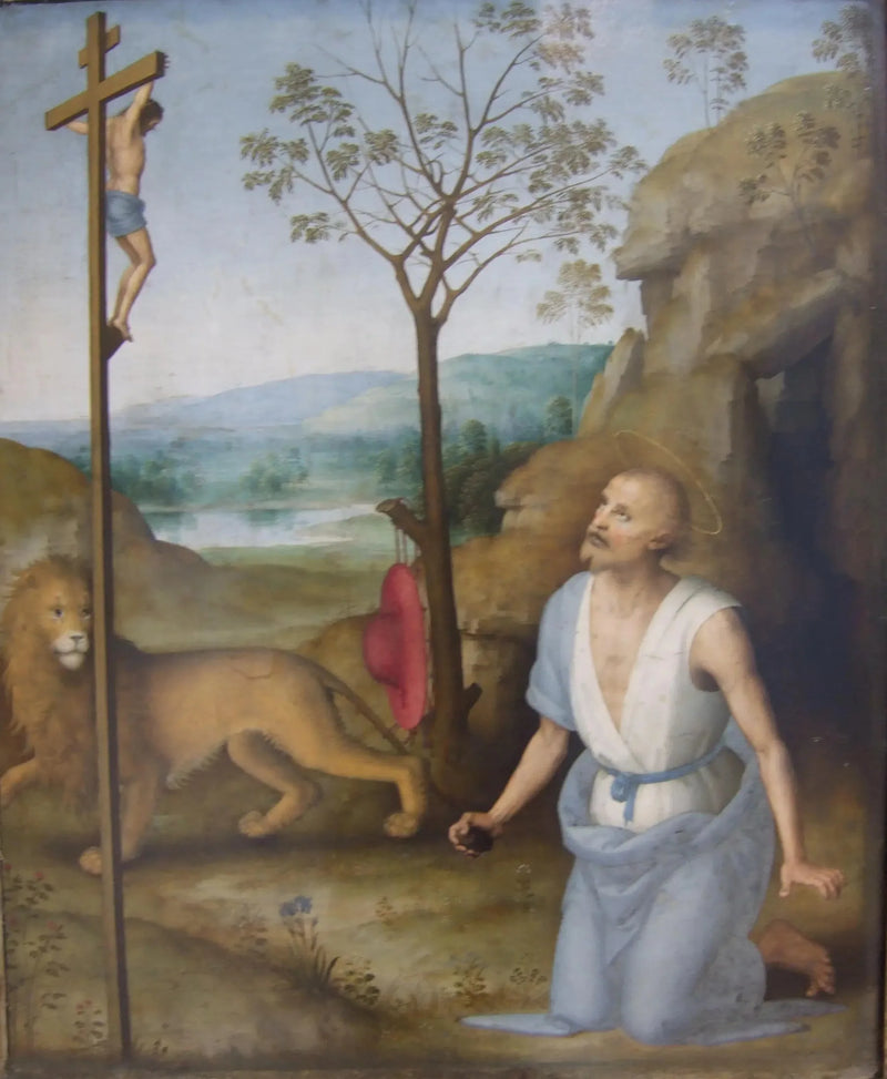 Saint Jérôme i ørkenen - Pietro Perugino
