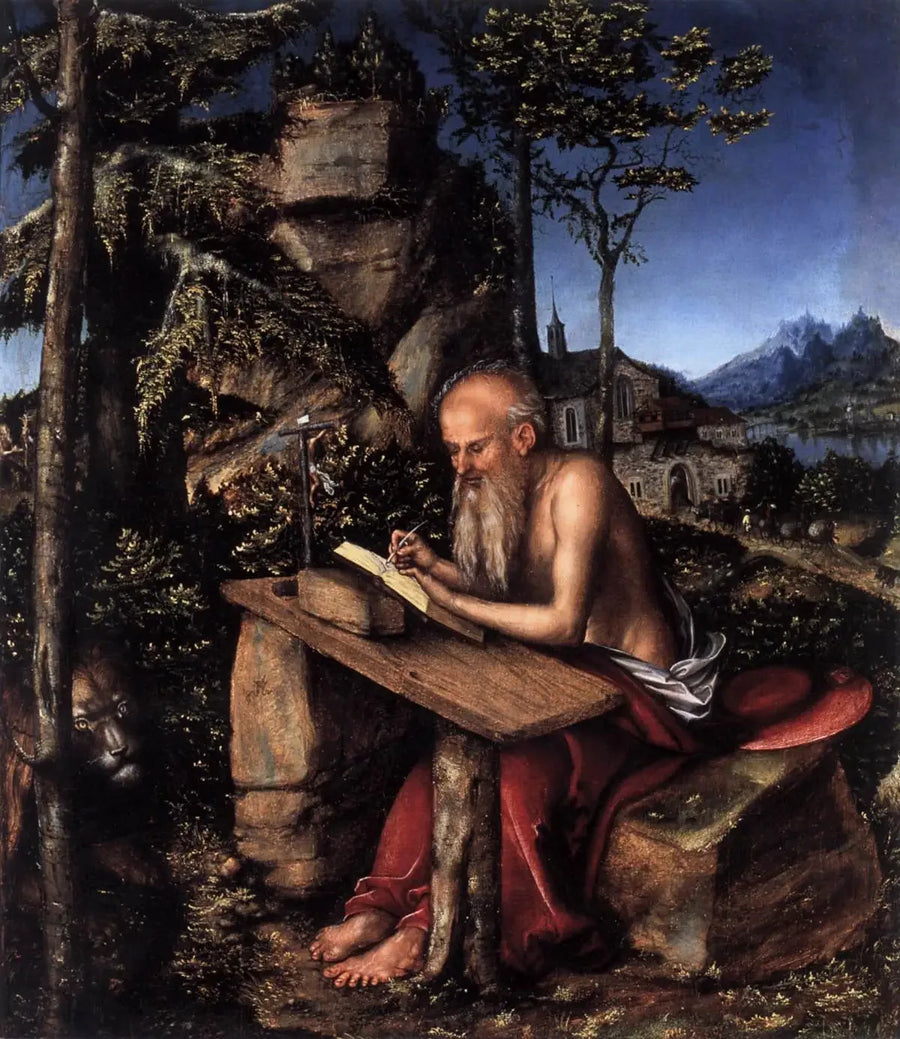 Saint Jérôme i et landskap - Lucas Cranach den eldre
