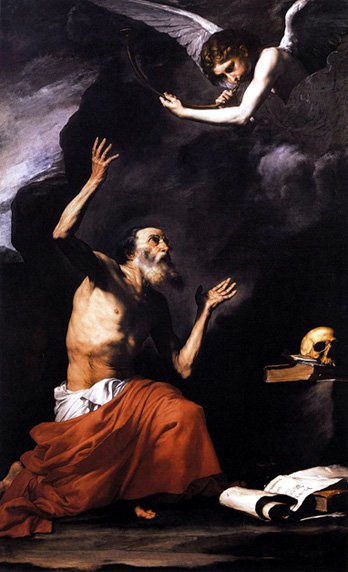 Saint Jerome og Dommedagsengelen - Jusepe de Ribera