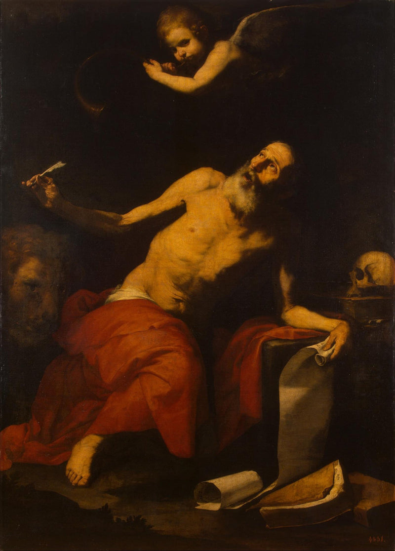 Saint Jérôme og Engelen - Jusepe de Ribera
